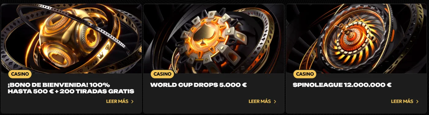 Spinsy Casino promociones con bono de bienvenida, World Cup Props y Spino League